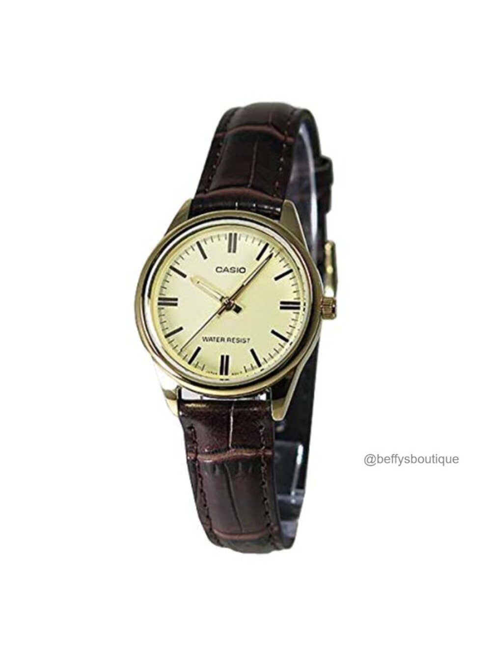 Casio Women's Brown Genuine Leather Band Analog Watch